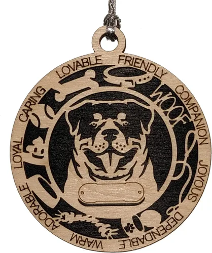 Miniatura 86 de Adorno de Navidad personalizado de madera para perro de 3 pulgadas, nombre y texto personalizables, hecho a mano en Estados Unidos, diseño de corte