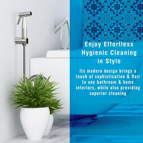 Miniatura 9 de Pulverizador de bidé de alta calidad – Pulverizador de chorro de mano para inodoro Presión de agua ajustable Pulverizador de acero inoxidable a