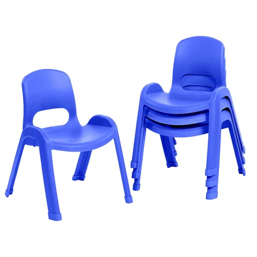 Miniatura 19 de ECR4Kids Silla apilable SitRight de plástico, 11 pulgadas, muebles de aula, negro, paquete de 4
