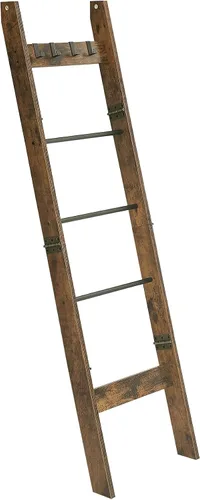 Miniatura 9 de Hzuaneri Escalera para Mantas para Sala de Estar, Estante Decorativo para Colchas con 4 Ganchos Desmontables, Organizador de Estante Soporte