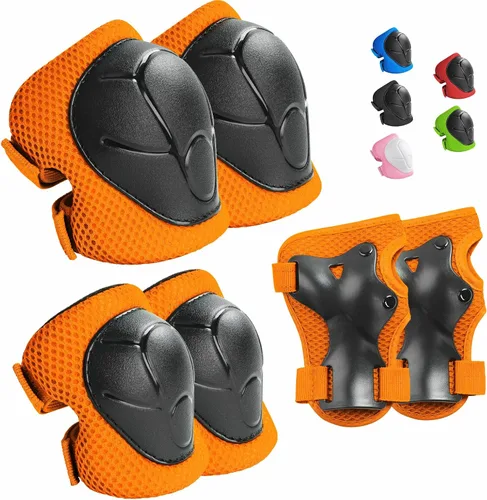 Miniatura 25 de Wemfg - Juego de protección para niños, rodilleras para niños de 3 a 14 años, rodilleras y coderas con protectores de muñeca 3 en 1 para patinaje