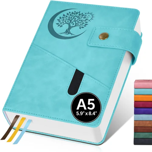 Miniatura 9 de PAIBAS Cuaderno de diario con líneas gruesas de 365 páginas para hombres y mujeres, diarios grandes de cuero A4 para escribir, cuadernos de tapa