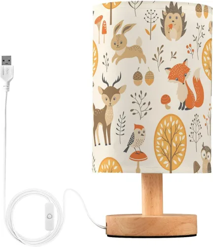 Miniatura 24 de Bedside Table Lamp Cute Highland Cow Animal Nightstand Lamp with Wood Desk Lamps for Bedroom Living Room Nursery Office Home Decor