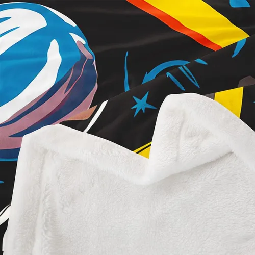Miniatura 4 de Feelyou Manta Deportiva de Felpa Sherpa para Lanzar, Baloncesto, Fútbol Americano, Béisbol, Tenis, Manta Suave y Mantas con Patrón de Pelota, Manta