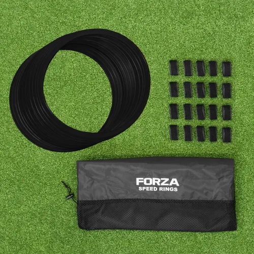 FORZA Anillos de agilidad | Mejora tu velocidad y equilibrio con aros multideporte, disponibles en 10 colores Negro