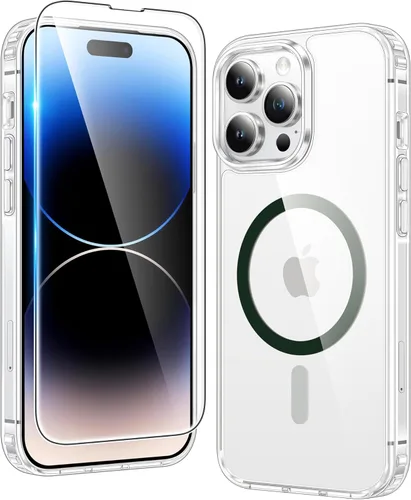 Miniatura 430 de FNTCASE Funda para iPhone 13 Pro-Max: Fundas magnéticas transparentes compatibles con Magsafe Slim anti amarillamiento protección contra caídas