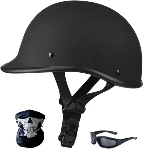 Casco de motocross de media gorra para adultos, casco abierto para motocicleta, ciclismo, motocross, para hombres y mujeres, aprobado por DOT con