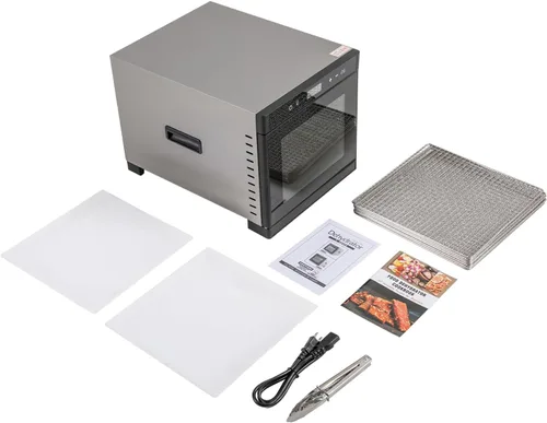 Miniatura 7 de Deshidratadores de alimentos para encimera, máquina secadora de acero inoxidable con temporizador digital ajustable de 24 horas, control