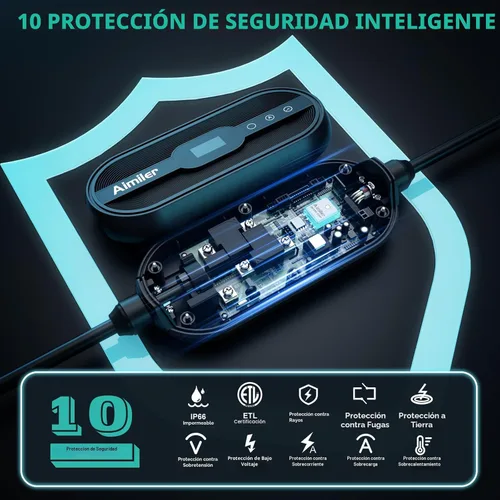 Miniatura 7 de AIMILER Cargador de Vehículo Eléctrico (EV) Nivel 2 (APLICACIÓN WIFI/Conexión Plug-play), 32A, Cable de 25 pies Certificado ETL, 220V-240V NEMA