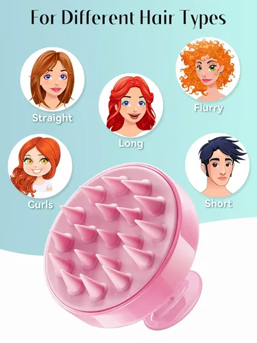 Miniatura 6 de HEETA Masajeador de cuero cabelludo para el crecimiento del cabello, cepillo de champú y exfoliante de silicona suave para el cuero cabelludo