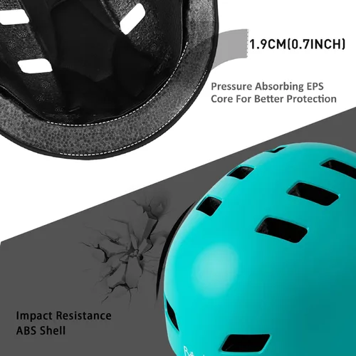 Miniatura 5 de Casco de bicicleta en 3 tallas para adolescentes, niños, jóvenes, adultos, Bavilk Casco de monopatín ajustable multideporte para bicicleta, Verde