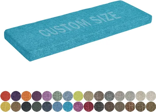 Miniatura 38 de Cojín de banco de tamaño personalizado, 30 colores, cojín de asiento de ventana panorámica, espuma gruesa de tapicería de 1.18 pulgadas, 1.97