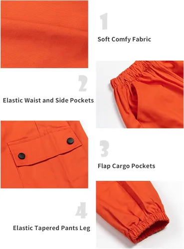 Miniatura 5 de Rolanko Pantalones cargo para niñas de 4 a 15 años de algodón para niñas de 4 a 15 años