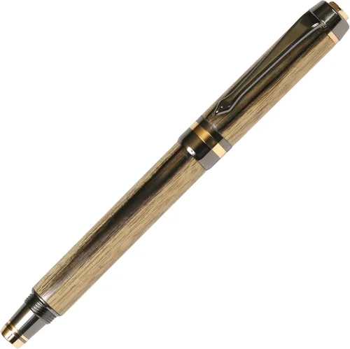 Miniatura 3 de Lanier Pens Pluma estilográfica Elite - Gun Metal - Negro y Blanco Ébano