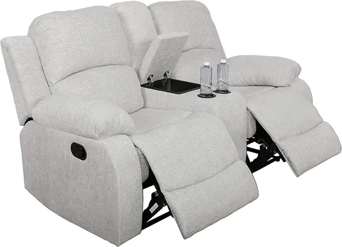 Miniatura 15 de Juego de muebles de sala de estar de cuero reconstituido con sofá reclinable, juego de sofá reclinable, silla de dos cuerpos, juegos de muebles