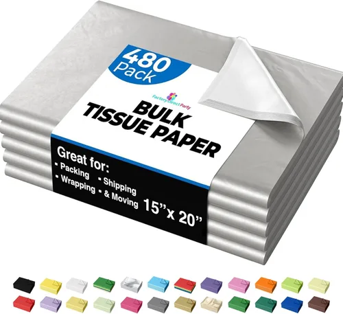 Miniatura 31 de Party Solids Papel de Seda Negro para Bolsas de Regalo - Papel de Seda a Granel Negro de 20" X 30", 480 Hojas - Papel Prensa de 10 lb para Embalaje