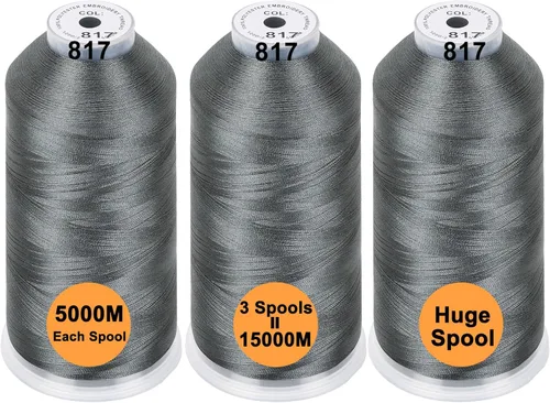 Miniatura 23 de New brothreads - 40 opciones - Varios paquetes de colores surtidos de hilo de poliéster para máquina de bordar, carrete grande de 5000 m para todas