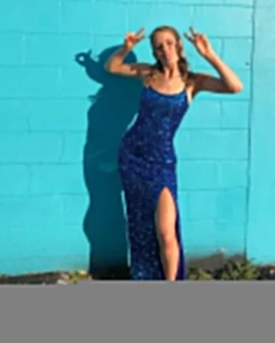 Miniatura 2 de Miao Duo Vestidos de fiesta de sirena con lentejuelas para mujer, con abertura, con purpurina, cruzados, largos, formales, vestidos de noche YZTS062