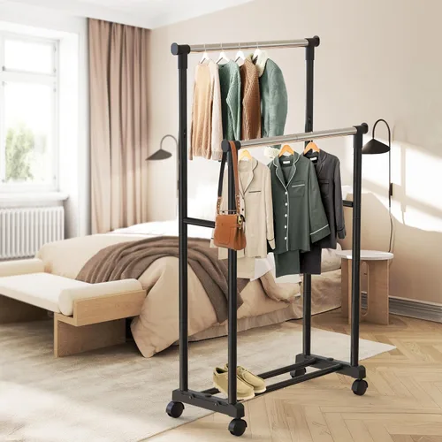 Miniatura 2 de Simple Houseware - Perchero portátil de ropa con doble varilla