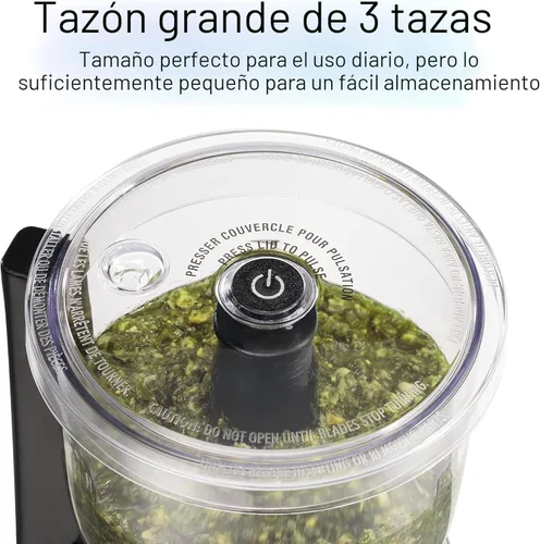 Miniatura 3 de Hamilton Beach - Picador de verduras eléctrico y mini procesador de alimentos, 3 tazas, 350 vatios, para picar, cortar y hacer puré, negro (72850)