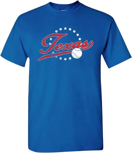 Camiseta de hombre estilo vintage del equipo para aficionados al béisbol Texas - Camisa Royal