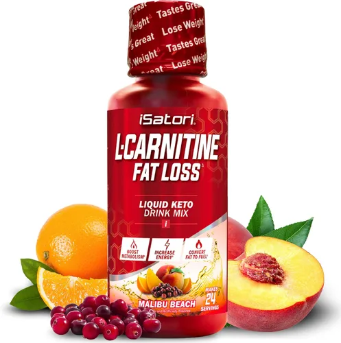 iSatori L-Carnitina 1500, suplemento líquido de triple mezcla de L carnitina, con acetilo y tartrato, energía libre de estimulantes, baja en