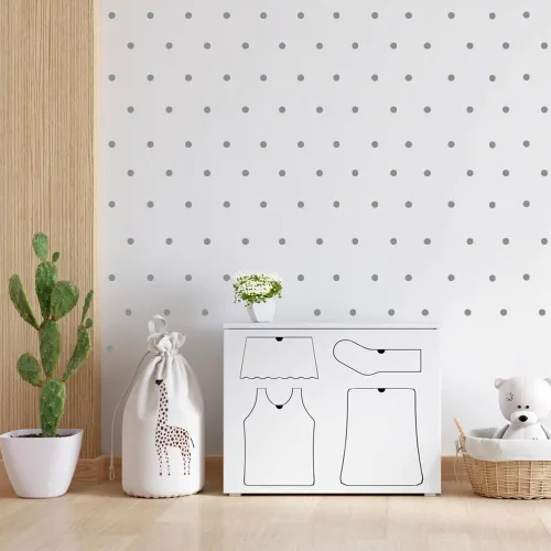 Miniatura 3 de Adhesivos de lunares plateados para pared, 1 pulgada, 240 unidades (plata mate)