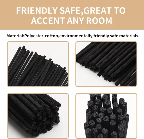 Miniatura 2 de VFULIE 100 varillas difusoras de varillas de 10 pulgadas, varillas de madera de ratán natural de 10 pulgadas, repuesto para fragancia aromática