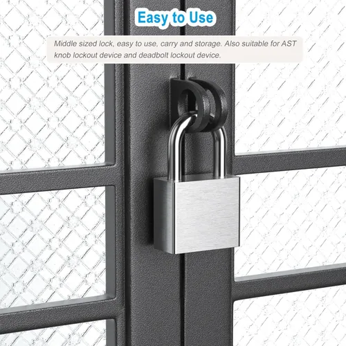 Miniatura 6 de AST Candado de acero inoxidable mejorado con cilindro de alta seguridad y 3 llaves de latón, candado de 1-9/16 pulgadas de ancho