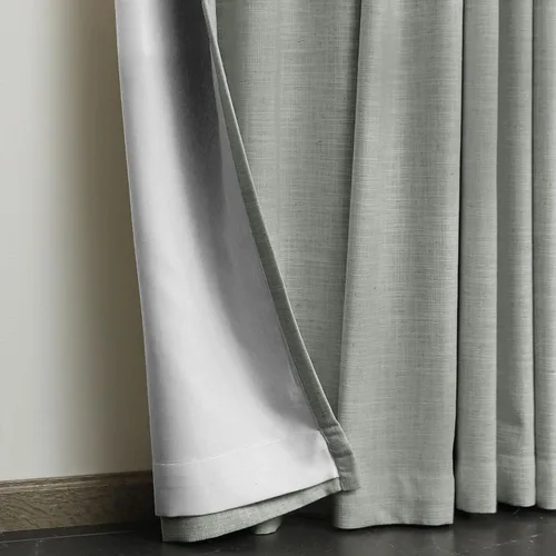 Miniatura 8 de Fcosie Pinch Pleated Curtains Linen Blackout Drapes for Bedroom Linen Curtain Panels Room Darkening/Light Blocking/Privacy Proctecting/Noise Niebla