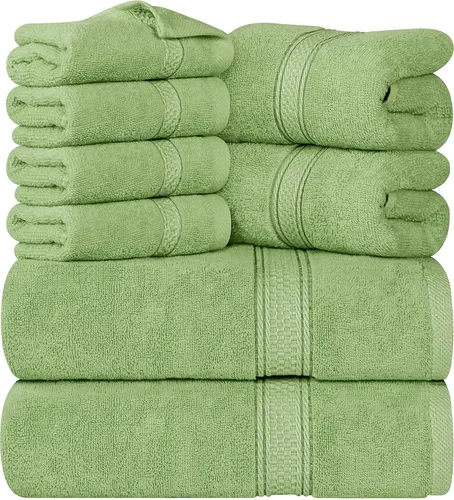 Miniatura 25 de Utopia Towels - Juego de toallas de 8 piezas, 2 toallas de baño, 2 toallas de mano y 4 para la cara, 100% algodón hilado en anillo, 600 GSM, Beige