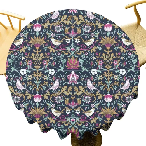 Miniatura 5 de Mantel Floral Retro de Pájaros, Diseño Original Bohemio William Morris Estampado Cubierta de Mesa para Hogar Picnic Fiesta Comedor Cocina William