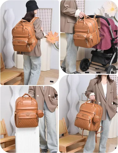 Miniatura 6 de Mochila para Pañales, Bolsa de Pañales Impermeable Multifunción para Bebé, con Estación de Cambio de Pañales, Artículos Esenciales Imprescindibles