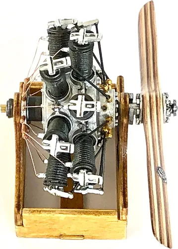 Miniatura 7 de Model Airways Oberursel UR III - Kit de modelo de motor de avión de madera de tilo y metal a escala 1:16 para montar, fabricado en Estados Unidos