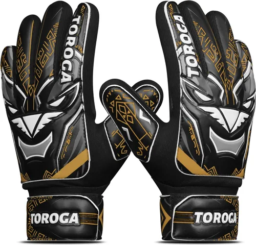 Miniatura 9 de Guantes de portero para niños y jóvenes, guantes de portero de fútbol, agarre de látex fuerte, soporte de muñeca doble y malla transpirable, guantes