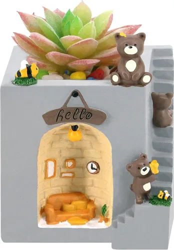 Miniatura 8 de Segreto - Macetas creativas para plantas de erizo, macetas de resina, jarrones para decoración del hogar para suculentas, flores, cactus, decoración