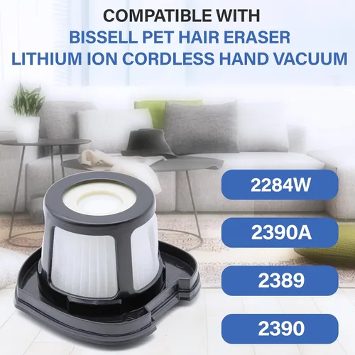 Miniatura 2 de 2579 Filtros de Repuesto para Aspiradora Compatibles con Bissell Pet Hair Eraser 2390A 2389 y AutoMate 2284W Aspiradora de Mano Inalámbrica de Iones