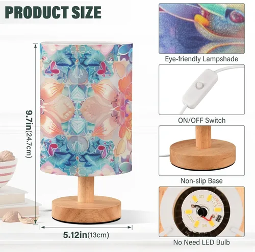 Miniatura 3 de Trendy Boho Colorful Flowers Bloom Bedside Lamp Kids Night Light for Nightstand Lamp for Desk Retro lámparas para mesa