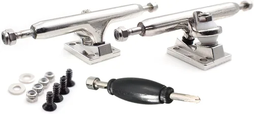SPITBOARDS® Fingerboard Pro Trucks de 1.339 in, tuercas de bloqueo reales, bujes de uretano con junta tórica de goma, gancho optimizado, ancho 1.339