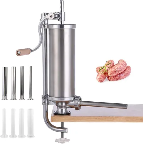 Miniatura 9 de Accesorio para embutir, máquina vertical de cocina de llenado de carne casera de acero inoxidable, 8 tubos de relleno (1,5 lb vertical)