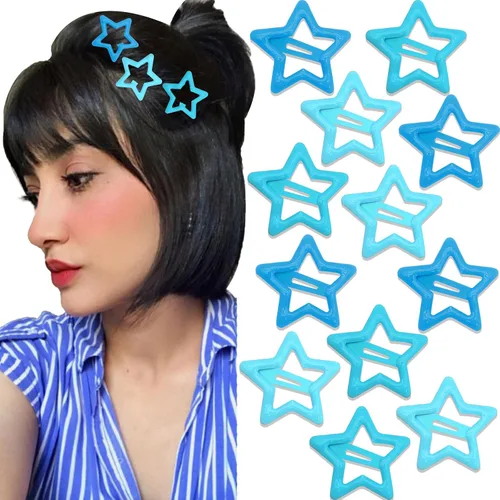 Miniatura 11 de NAISKA Pinzas para el cabello con diseño de estrella negra, antideslizantes, accesorios para niñas y mujeres (12 unidades)