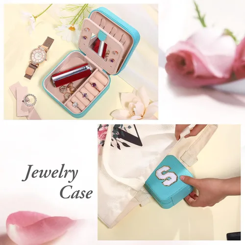 Miniatura 4 de Artículos esenciales de viaje para mujer Joyero pequeño Joyero de viaje y organizador Esenciales de vacaciones para mujeres, mamás y abuelas