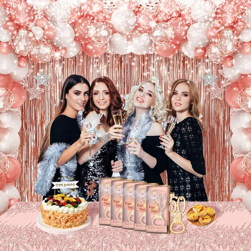 Miniatura 6 de 24 cajas de abrebotellas con temática de oro rosa para cumpleaños número 40, regalos de fiesta de boda, recuerdos de fiesta de cumpleaños