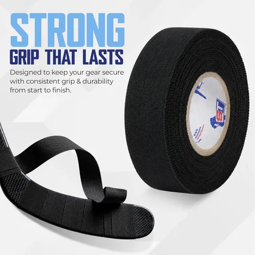 Miniatura 2 de sports tape ST Pro-Grade Cloth Hockey Tape (6 Rolls) - Strong Long-Lasting, Water Resistant Athletic Grip Tape for Lacrosse, Hockey, Baseball &