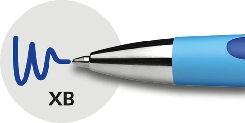 Miniatura 5 de Schneider Slider Rave XB (Extra Broad) - Bolígrafos de punta redonda, recargables + retráctiles, 1.4 mm, barril azul claro, tinta azul, caja de 5