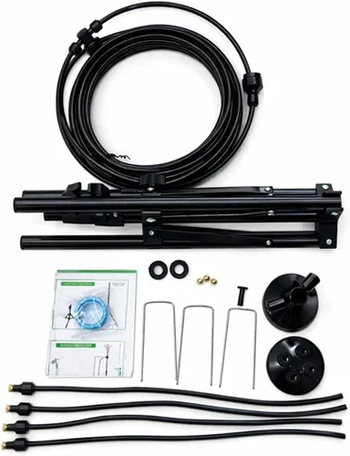 Miniatura 7 de Sistema mejorado de nebulización para exteriores de 5.3 pies, soporte ajustable con manguera flexible de 360° y boquillas de 0.020 in para niebla