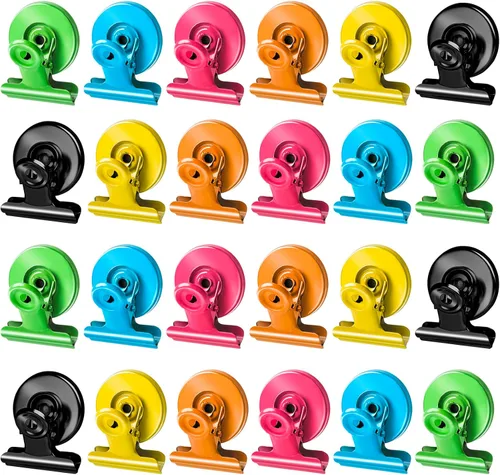 Miniatura 17 de Grtard Paquete de 12 clips magnéticos, imanes de nevera, clips magnéticos fuertes resistentes, clip magnético para pizarra blanca para oficina, Negro