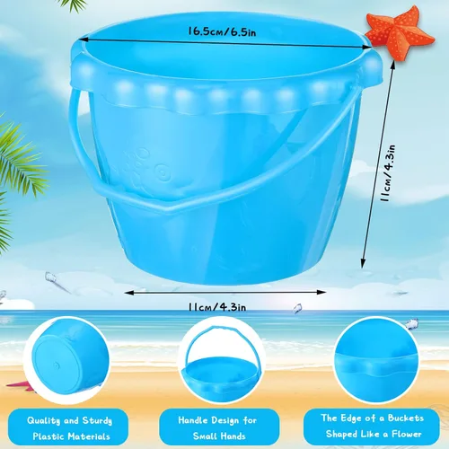 Miniatura 2 de Yinder 20 paquetes de cubos de arena a granel para niños, cubos de plástico de 6.5 pulgadas, juguetes de playa para recuerdos de fiesta de piscina