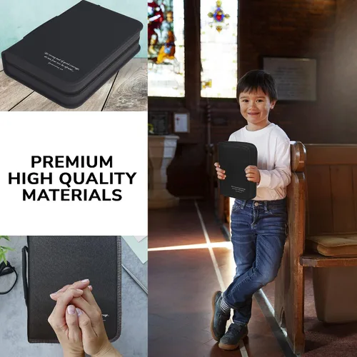 Miniatura 24 de DEHITE Funda para la Biblia para mujer, bolsas de transporte de la Biblia, tamaños medianos y grandes, ranuras para bolígrafos, tela de primera