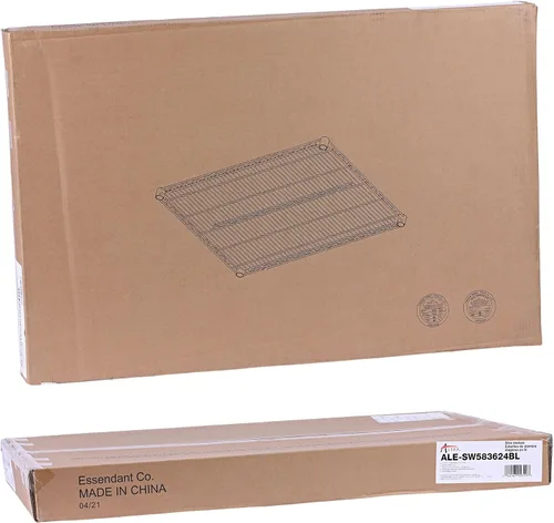 Miniatura 7 de Alera ALE - Estantería industrial de alambre adicional, 36 pulgadas de ancho x 24 pulgadas, color negro (caja de 2 estantes)